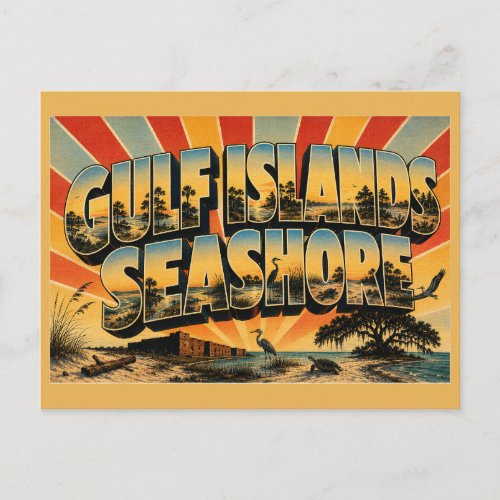 Gulf Islands National Seashore MS Vintage Travel Postcard