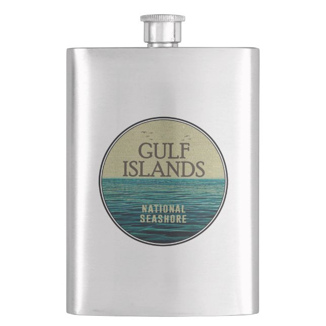 Gulf Islands National Seashore Ocean Birds Flask (Front)