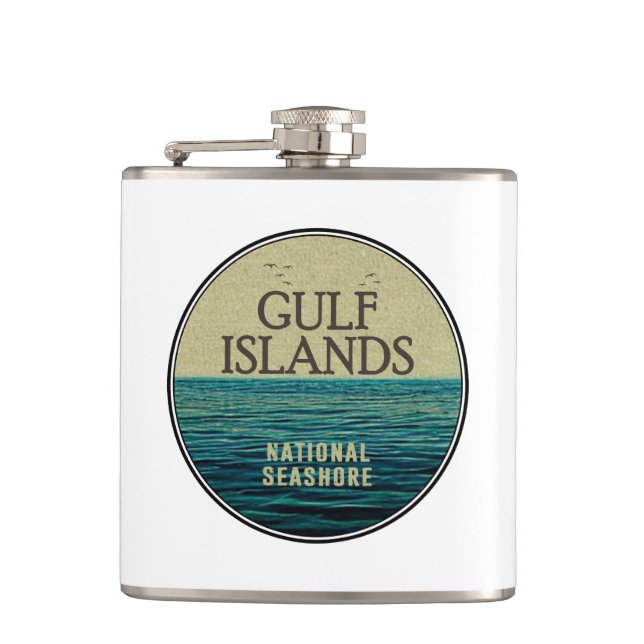 Gulf Islands National Seashore Ocean Birds Flask (Front)