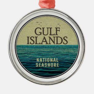 Gulf Islands National Seashore Ocean Birds Metal Ornament