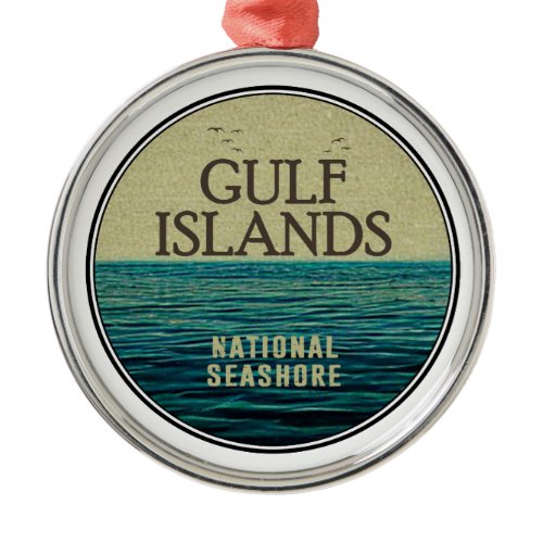 Gulf Islands National Seashore Ocean Birds Metal Ornament