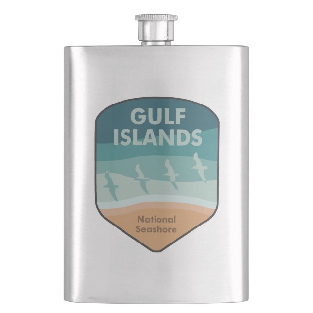 Gulf Islands National Seashore Seagulls Flask (Front)
