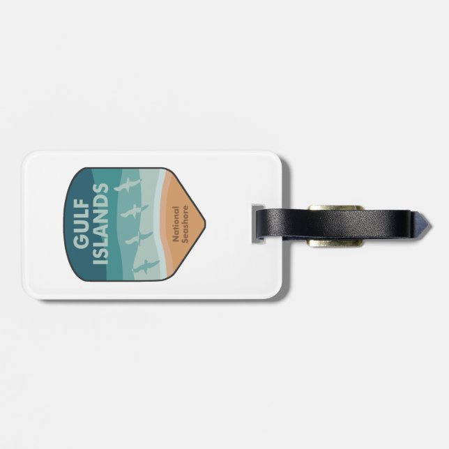 Gulf Islands National Seashore Seagulls Luggage Tag (Back Horizontal)