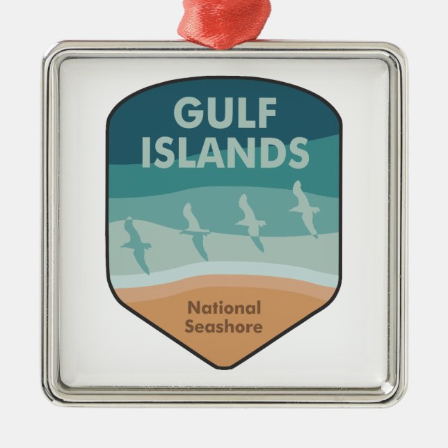 Gulf Islands National Seashore Seagulls Metal Ornament (Front)