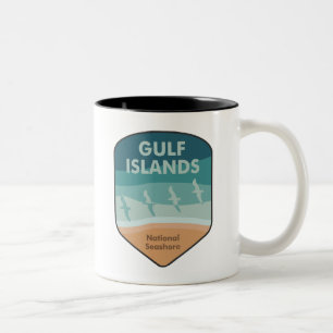Gulf Islands National Seashore Seagulls Two-Tone Coffee Mug
