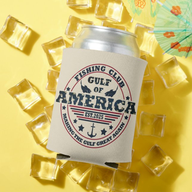 Gulf of America fishing club American patriotic Can Cooler (In Situ Summer)