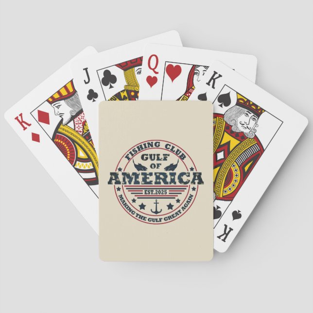 Gulf of America fishing club American patriotic Poker Cards (Back)