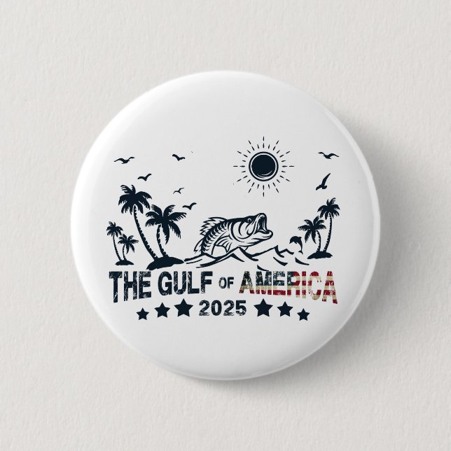 Gulf of America fishing patriotic American flag Button (Front)