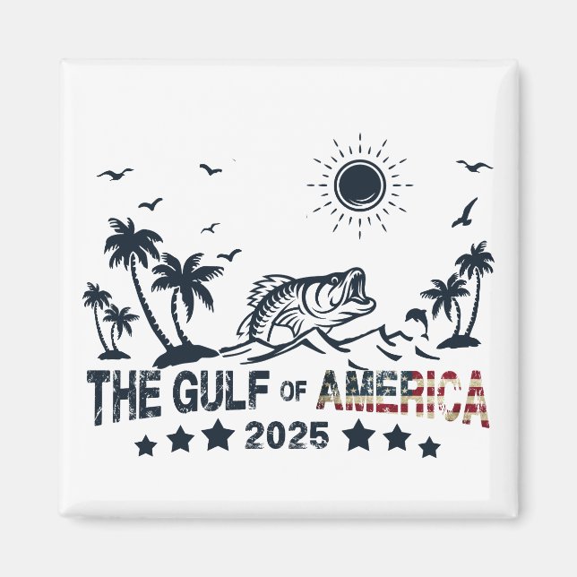 Gulf of America fishing patriotic American flag Magnet (Front)