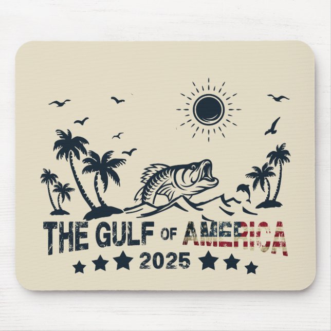 Gulf of America fishing Patriotic American flag Mouse Pad (Front)