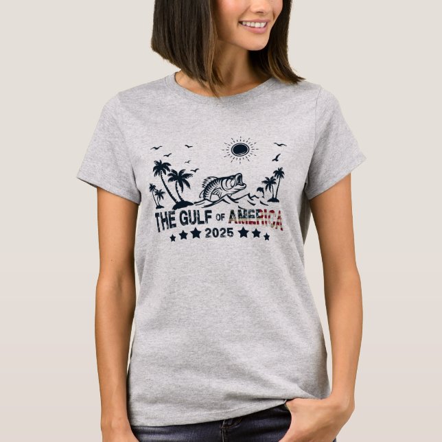 Gulf of America fishing patriotic American flag T-Shirt (Front)