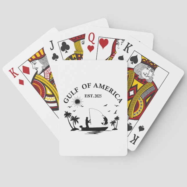 Gulf of America fishing pole American patriotic Poker Cards (Back)