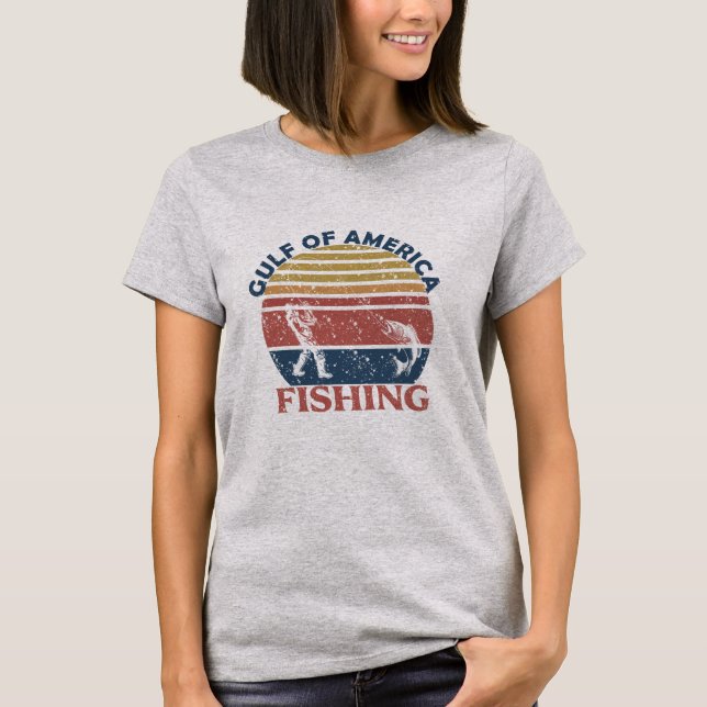 Gulf of America fishing pole American patriotic T-Shirt (Front)