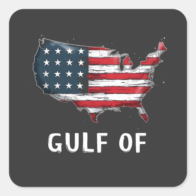 Gulf Of America Funny Trump East Cost Mexico  Square Sticker (Front)