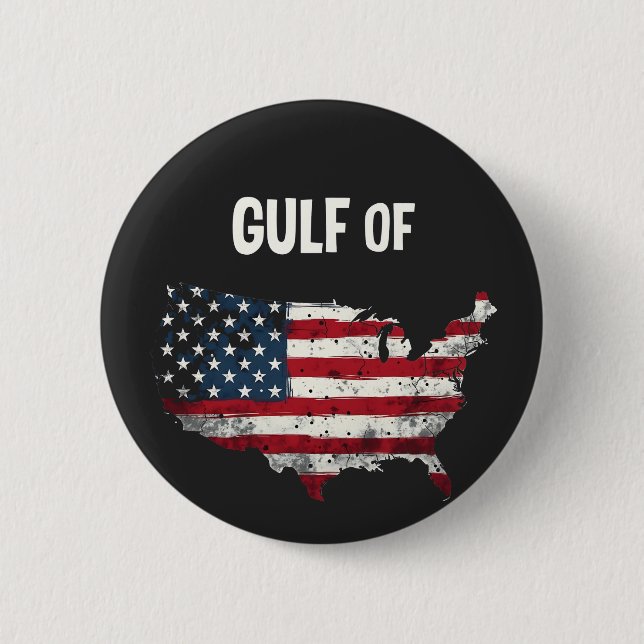 Gulf Of America Funny Trump USA Map Flag  Button (Front)