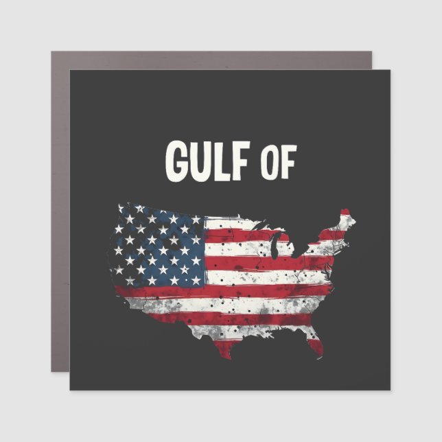 Gulf Of America Funny Trump USA Map Flag  Car Magnet (Front)
