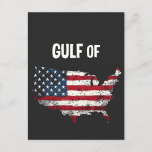 Gulf Of America Funny Trump USA Map Flag Holiday Postcard