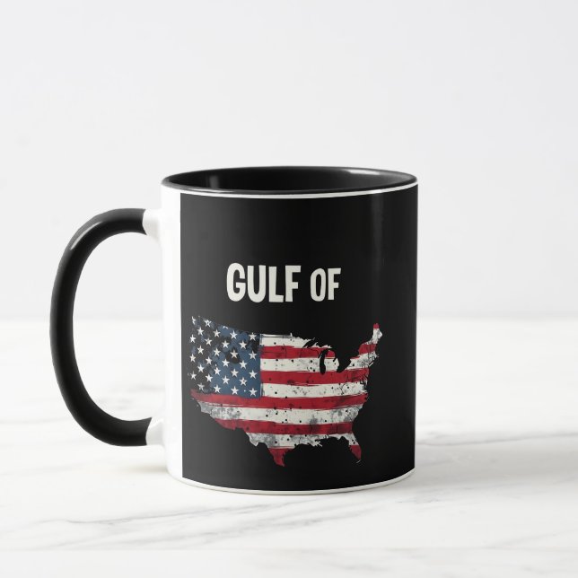 Gulf Of America Funny Trump USA Map Flag  Mug (Left)