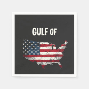 Gulf Of America Funny Trump USA Map Flag  Napkins