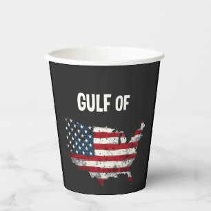 Gulf Of America Funny Trump USA Map Flag  Paper Cups