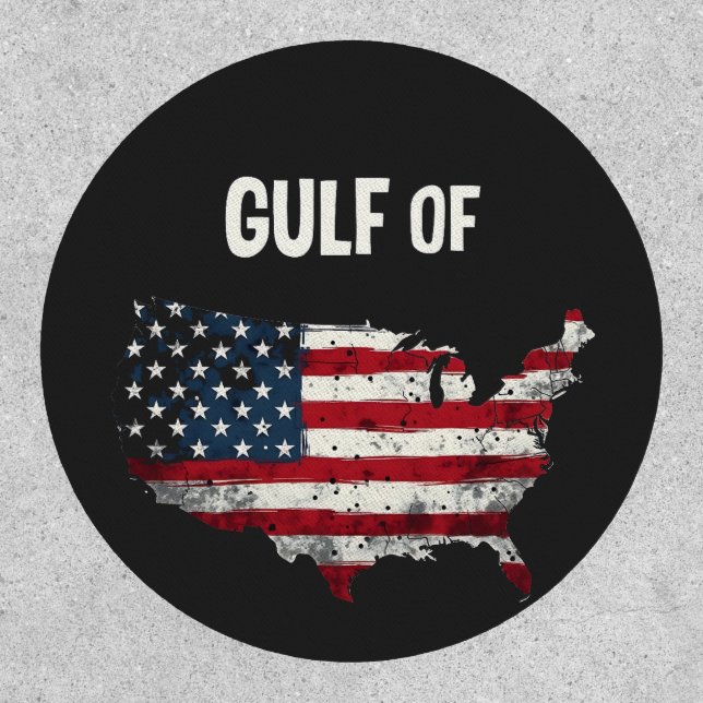 Gulf Of America Funny Trump USA Map Flag  Patch (Front)