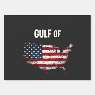 Gulf Of America Funny Trump USA Map Flag Sign