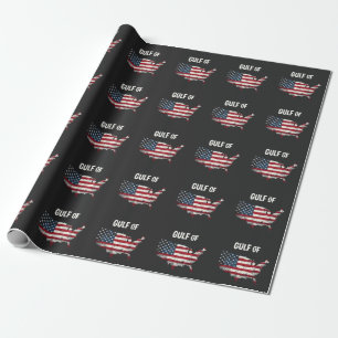 Gulf Of America Funny Trump USA Map Flag Wrapping Paper