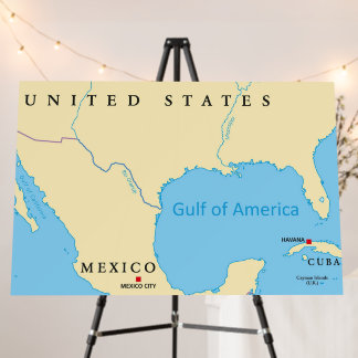 Gulf of America Map Foam Board