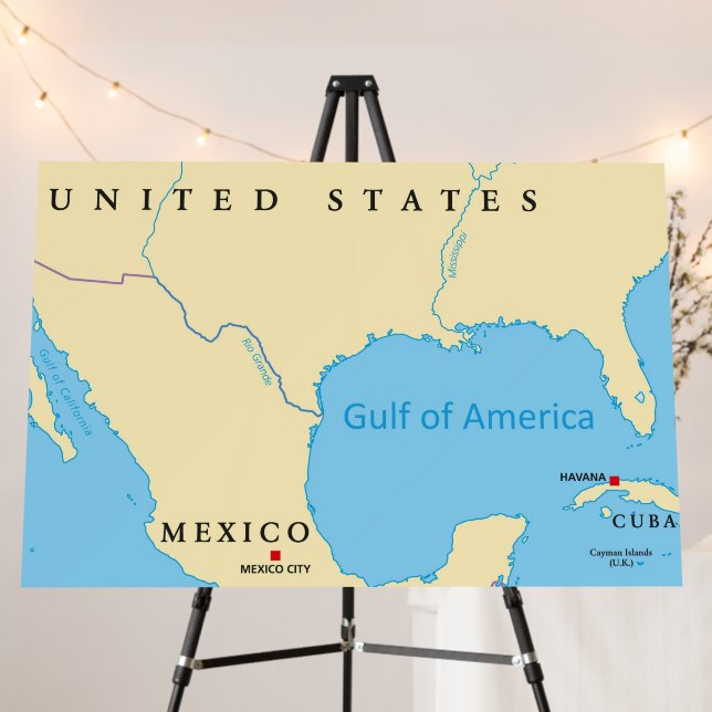 Gulf of America Map Foam Board (In Situ (Stand))