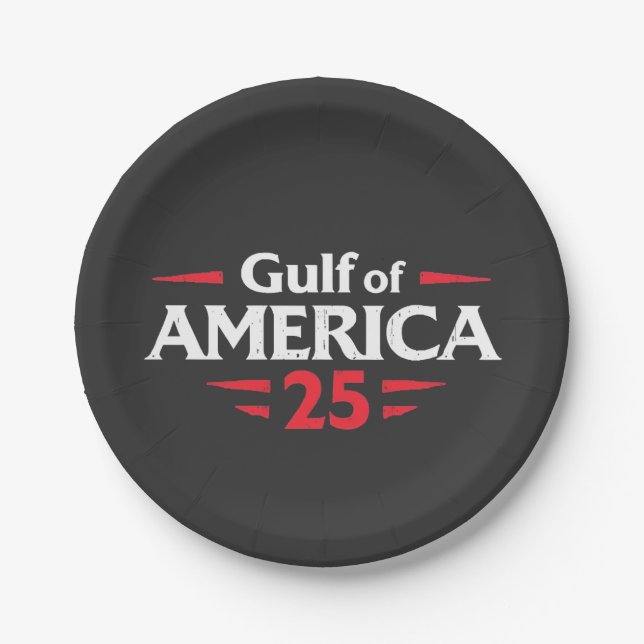 Gulf of America Patriotic American Trump USA Flag Paper Plates (Front)