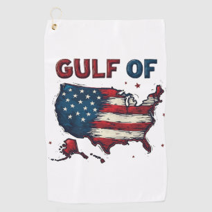 Gulf of America USA Map Trump USA Gulf of Mexico Golf Towel