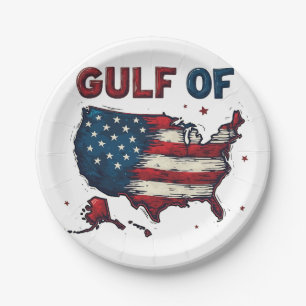Gulf of America USA Map Trump USA Gulf of Mexico Paper Plates
