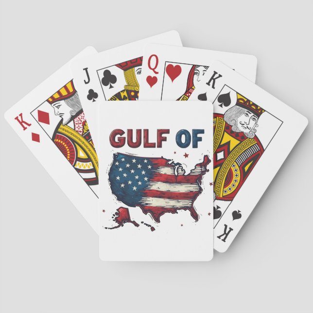 Gulf of America USA Map Trump USA Gulf of Mexico Poker Cards (Back)