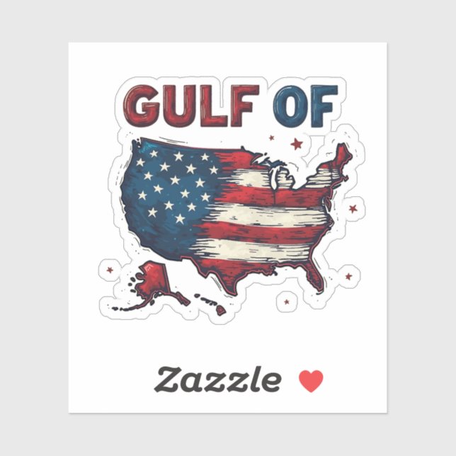 Gulf of America USA Map Trump USA Gulf of Mexico Sticker (Sheet)