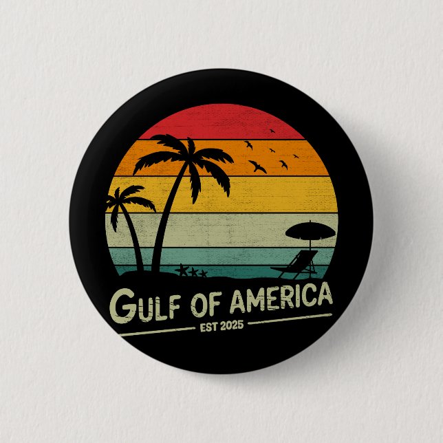 Gulf of America vintage American patriotic design Button (Front)