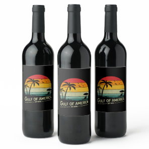 Gulf of America vintage American patriotic design Wine Label