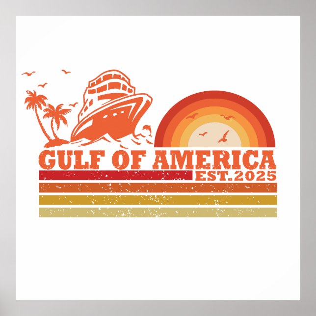 Gulf of America vintage American patriotic Poster (Front)