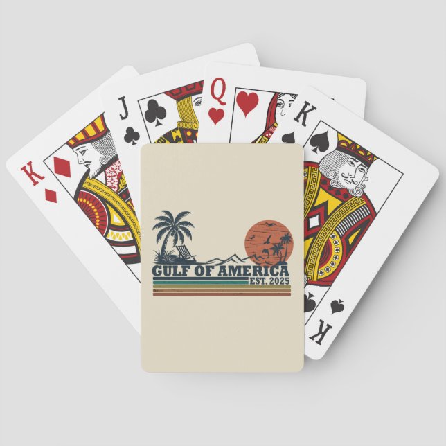 Gulf of America vintage patriotic design Poker Cards (Back)