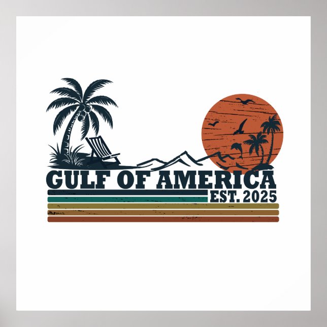 Gulf of America vintage patriotic design Poster (Front)
