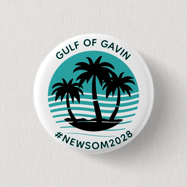Gulf of Gavin | Funny Political Humor Button (Front)