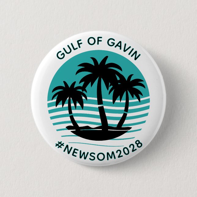 Gulf of Gavin | Funny Political Humor Button (Front)