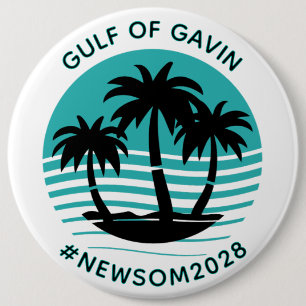 Gulf of Gavin   Funny Political Humor Large Button