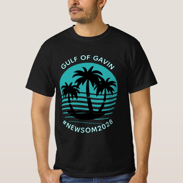 Gulf of Gavin | Funny Political Humor T-Shirt (Front)