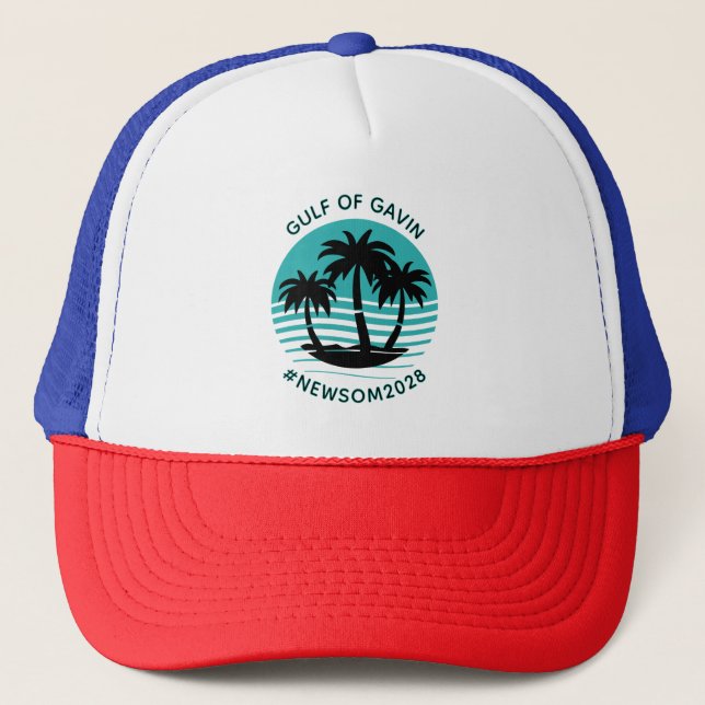 Gulf of Gavin | Funny Political Humor Trucker Hat (Front)