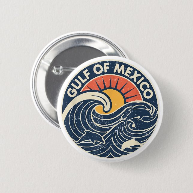 Gulf of Mexico 1672 Forever Gulf Of Mexico Button (Front & Back)