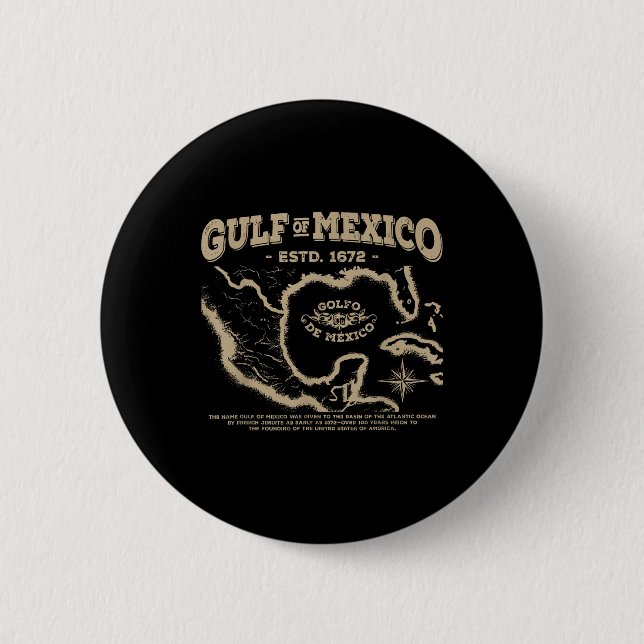 Gulf Of Mexico 1672 Map  Button (Front)