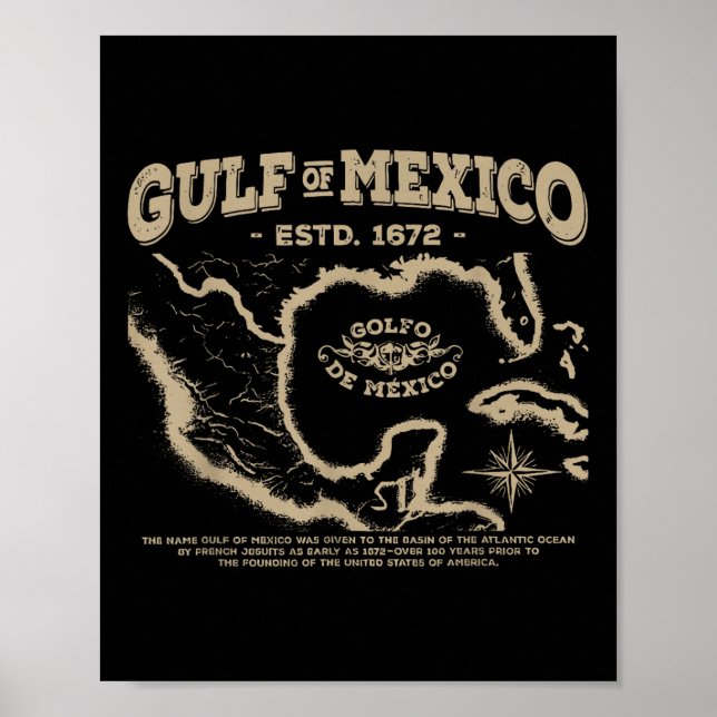 Gulf Of Mexico 1672 Map  Poster (Front)