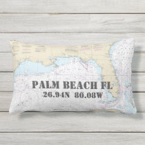 Gulf of Mexico Authentic Nautical Chart Lumbar Pillow