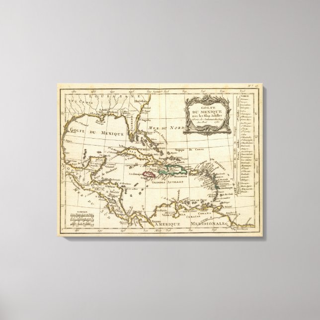 Gulf of Mexico, Caribbean Isles Canvas Print (Front)
