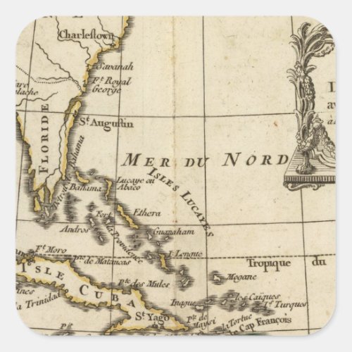 Gulf of Mexico Caribbean Isles Square Sticker